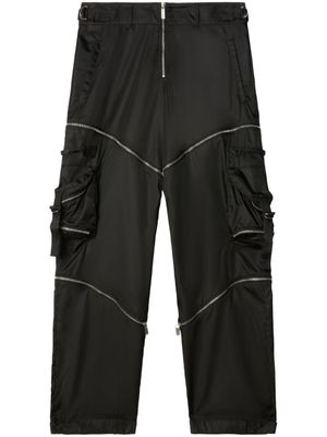 Off-White pantalon zippé à poches cargo - Noir