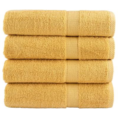 VidaXL Badhanddoeken solund 4 st 600 g/m² 100x150 cm goudkleurig