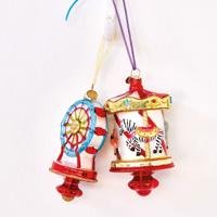 Ornament glas l6.8b4.4h12.9 cm multi kerst - Decoris