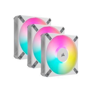 Corsair iCUE AF120 RGB ELITE WHITE + Lighting Node CORE case fan 3 stuks, 4-pins PWM fan-connector