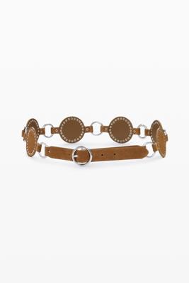 Gelede leren riem - BROWN - 90