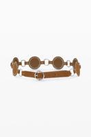 Gelede leren riem - BROWN - 95