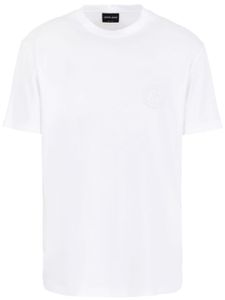 Giorgio Armani t-shirt en coton à logo brodé - Blanc