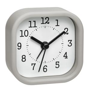 TFA wekker/reiswekker - alarmklok - lichtgrijs - 5 cm - kunststof