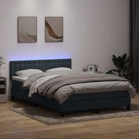 Boxspring met matras en LED fluweel donkergrijs 140x220 cm