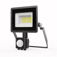 HOFTRONIC™ Stratos LED Breedstraler met PIR sensor 20 Watt 1620 lumen IP65 6500K Zwart 2 jaar garantie