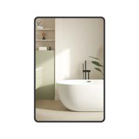 Rechthoekige wandspiegel met aluminium frame en veiligheidsfolie