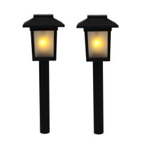 Voordeelset van 12x stuks tuinlamp solar fakkel / tuinverlichting met vlam effect 34,5 cm