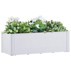 VidaXL Plantenbak hoog met zelfbewateringssysteem 100x43x33 cm wit