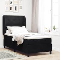 Boxspringbed met matras fluweel zwart 100x200 cm
