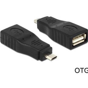 DeLOCK 65549 tussenstuk voor kabels Micro USB2.0-B USB2.0-A Zwart