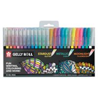 Sakura • gelly roll gelpen stardust glitter, metallic shiny, moonlight fluorescent 24stuks