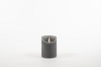 Rustic Wax Candle Moving Flame 7,5X10Cm Grey 3 X Aaa - Anna's Collection