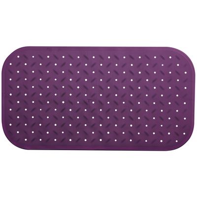 Douche/bad anti-slip mat badkamer - rubber - paars - 36 x 76 cm - rechthoek