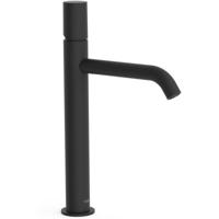 Wastafelkraan Tres Study | Opbouw | Mengkraan | Hoog model | 1-knop | Rond | Zwart mat