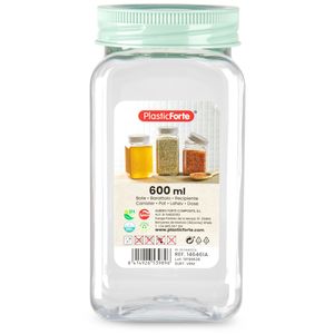 Voorraadpot/bewaarpot - 600 ml - kunststof - mint groen - B7 x H15 cm