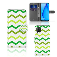 Huawei P40 Lite Telefoon Hoesje Zigzag Groen - thumbnail