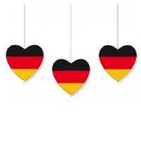 5x Duitsland hangdecoratie harten 14 cm