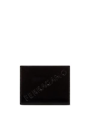 Ferragamo portefeuille en cuir à logo embossé - Noir