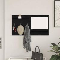 Wandgemonteerde kapstok met plank Zwart eiken 90 x 10 x 50 cm