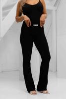 Unique The Label High Waist Fold Pants Dames Zwart - Maat XS - Kleur: Zwart | Soccerfanshop