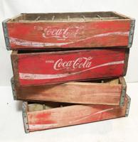 Originele Vintage Houten Coca-Cola Flessenkrat 24 Vakken - Rood