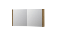 INK SPK1 spiegelkast met 2 dubbel gespiegelde deuren, stopcontact en schakelaar 120 x 14 x 60 cm, natur fineer