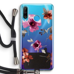 Geschilderde bloemen: Huawei P30 Lite Transparant Hoesje met koord
