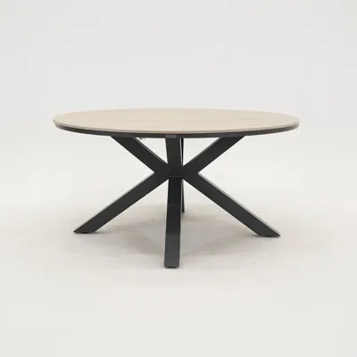 Edison tafel Ø122 cm zwart/teak