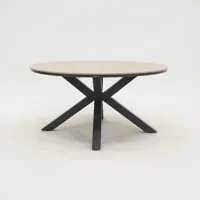 Edison tafel Ø122 cm zwart/teak