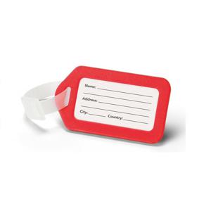 Kofferlabel/adres en info bagagelabel kunststof - rood - 5 x 8 cm