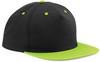 Beechfield CB610c 5 Panel Contrast Snapback - Black/Lime Green - One Size