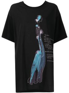 Yohji Yamamoto t-shirt à imprimé graphique - Noir