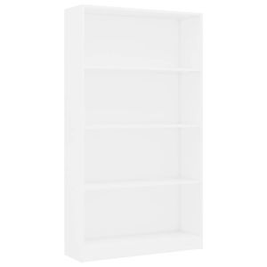 The Living Store boekenkast - wit - bewerkt hout - 80 x 24 x 142 cm