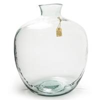 Bellatio Design Vaas - transparant - 45 x 55 cm - gerecycled glas
