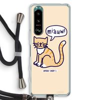 Miauw: Sony Xperia 5 III Transparant Hoesje met koord