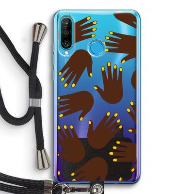 Hands dark: Huawei P30 Lite Transparant Hoesje met koord