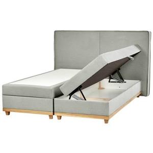 Beliani-DYNASTY-Boxspringbed-Lichtgrijs-180 x 200 cm-Polyester