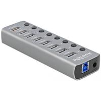 DeLOCK usb 3.2 gen 1 hub met 7 poorten usb-hub (grijs)