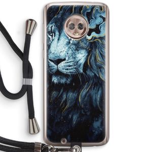 Darkness Lion: Motorola Moto G6 Transparant Hoesje met koord