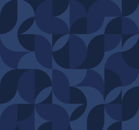 Retro geometrisch donkerblauw behang