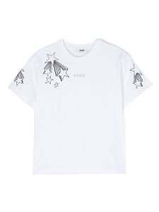 MSGM Kids t-shirt en coton à imprimé étoile - Blanc