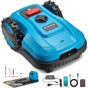 VEVOR robotgrasmaaier tot 500㎡ APP-bediening 20-60 mm maaihoogte blauw