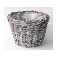 Van der Leeden rotan mand 35 cm white wash - thumbnail