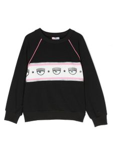 Chiara Ferragni Kids sweat Eyelike à bande logo - Noir