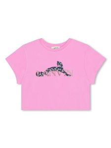 Lanvin Enfant t-shirt en coton à logo imprimé - Rose