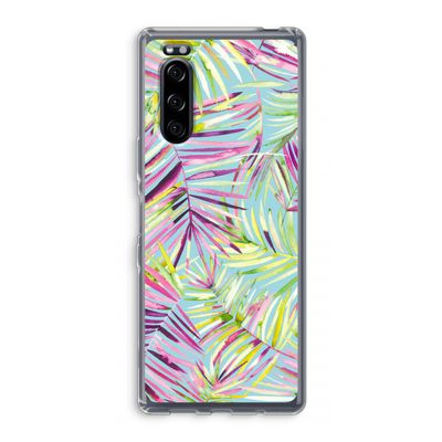Tropical Palms Blue: Sony Xperia 5 Transparant Hoesje