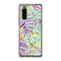Tropical Palms Blue: Sony Xperia 5 Transparant Hoesje
