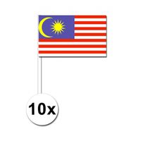 10 zwaaivlaggetjes Maleisie 12 x 24 cm - thumbnail