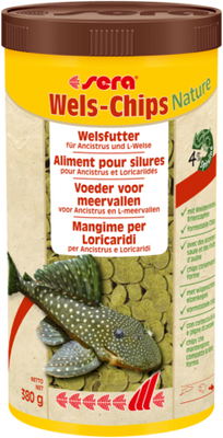 Sera Wels-Chips Nature 1000ml (380g) - Natuurlijke Voeding voor Ancistrus & L-meervallen